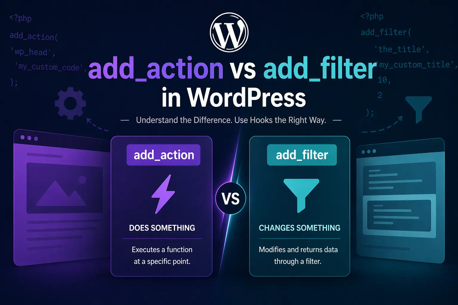 Action vs Filter in WordPress: Complete Guide with Examples